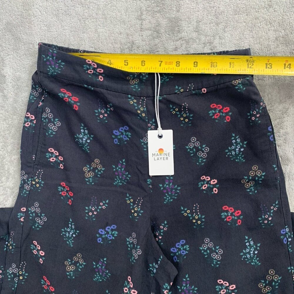 Marine Layer Kiley Pants Womens XS Black India Floral Print Casual Wide Leg Boho - Picture 8 of 14